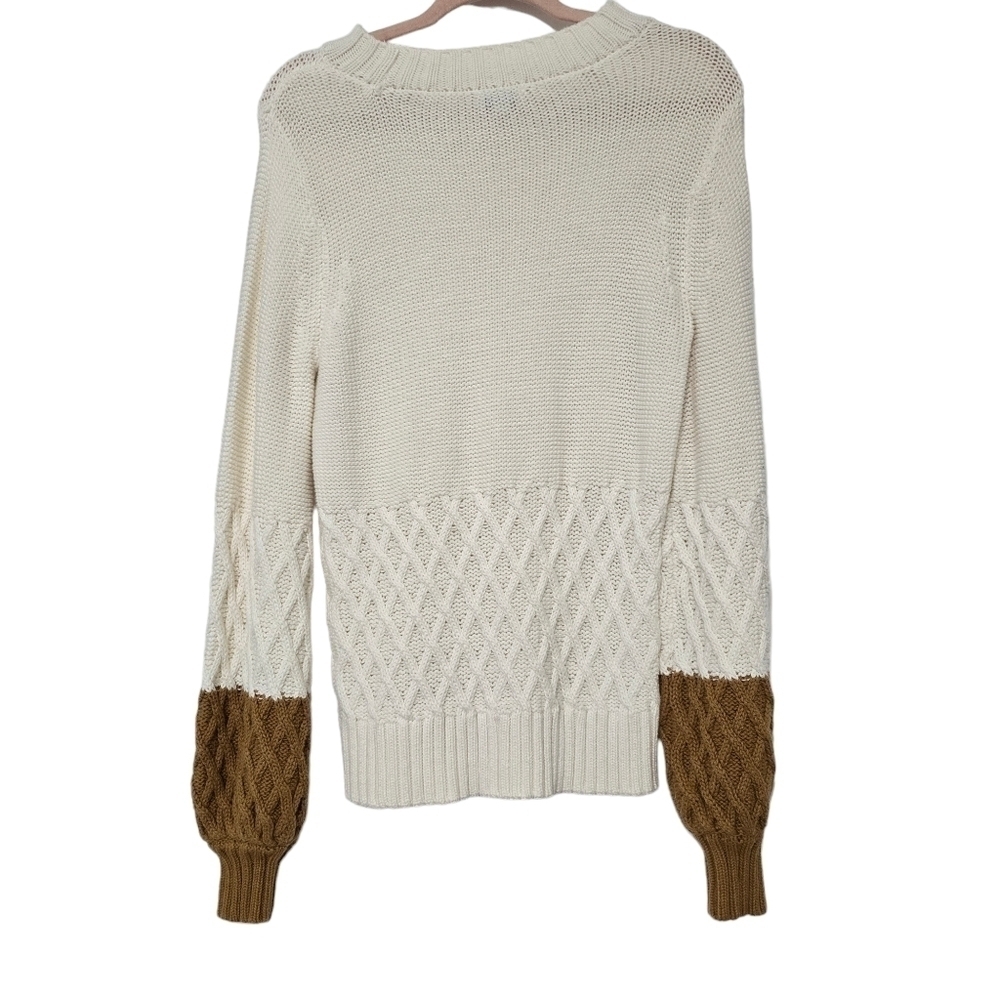 Crown & Ivy women's sweater is a long-sleeve balloon-sleeve cable knit top - Picture 3 of 5